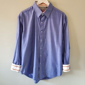 Robert Graham L Preppy Retro Executive Office Flip Cuff Button Down Dress Shirt